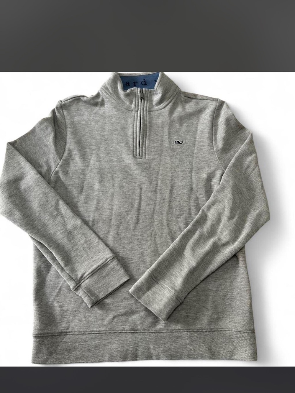 Vineyard Vines boys Heather Gray Quarter-Zip Pullover Sweater